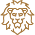 Lion outline on black background